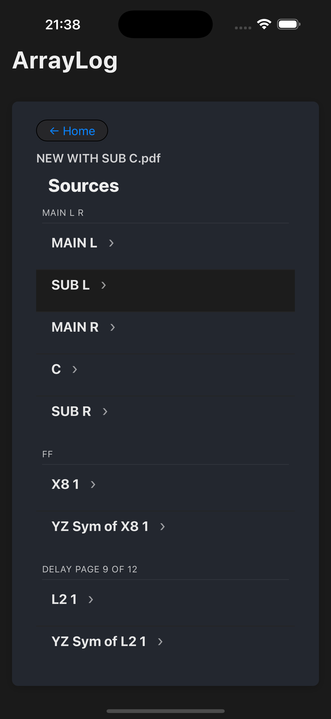 ArrayLog Source Detail